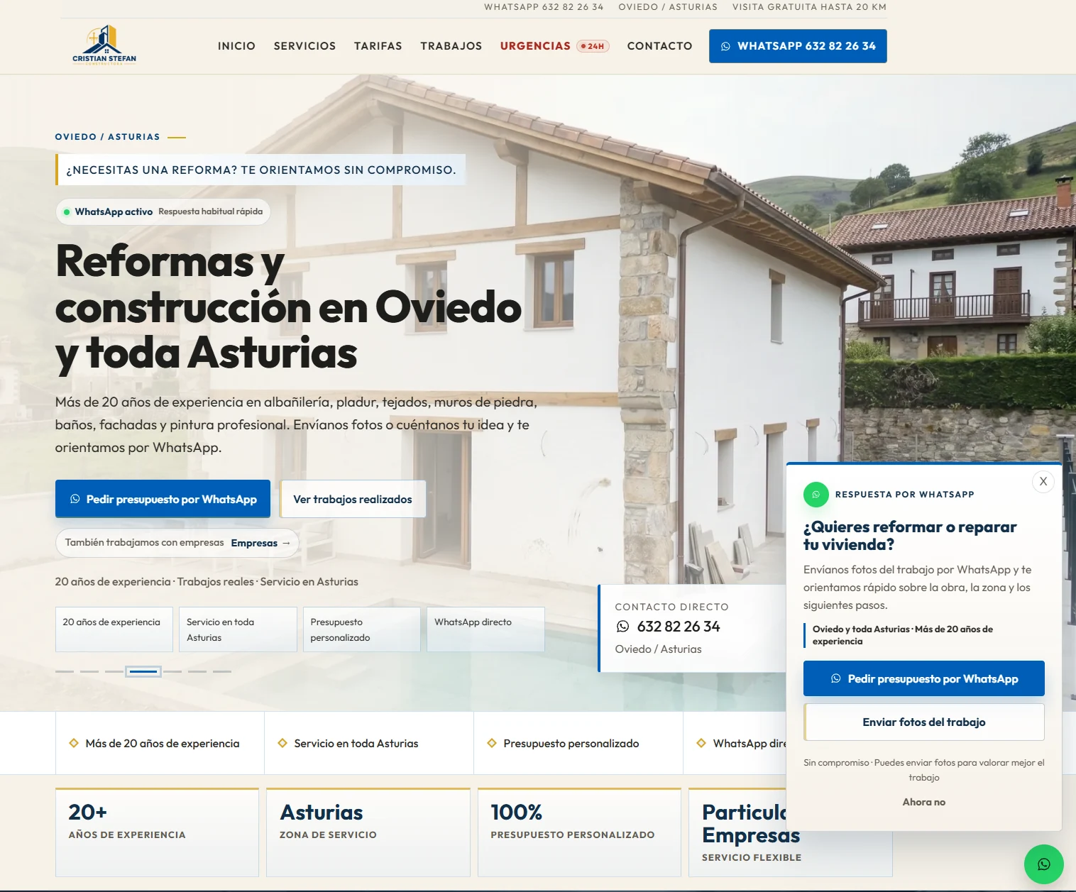 Página de inicio de Cristian Stefa Constructora