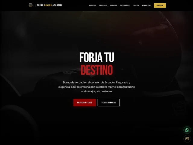 Web de Prime Boxing Academy
